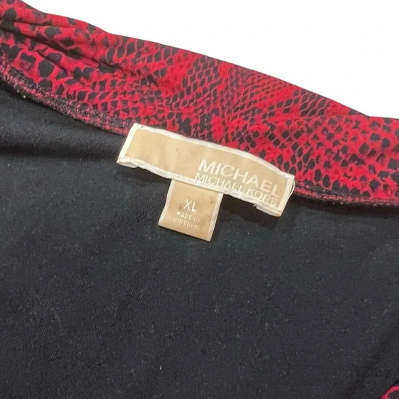 Michael Michael Kors Red Snakeprint Sleeveless Blouson Dress XL - Picture 3 of 4